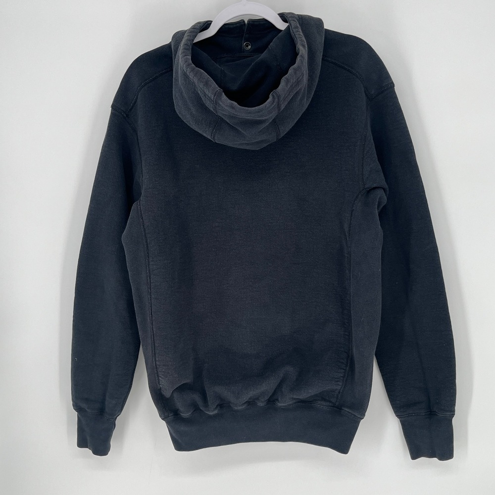 Origin OG Heavy Hoodie High Neck Hoodie Black Snap Button Zipper Pocket Mens SM - Picture 3 of 10